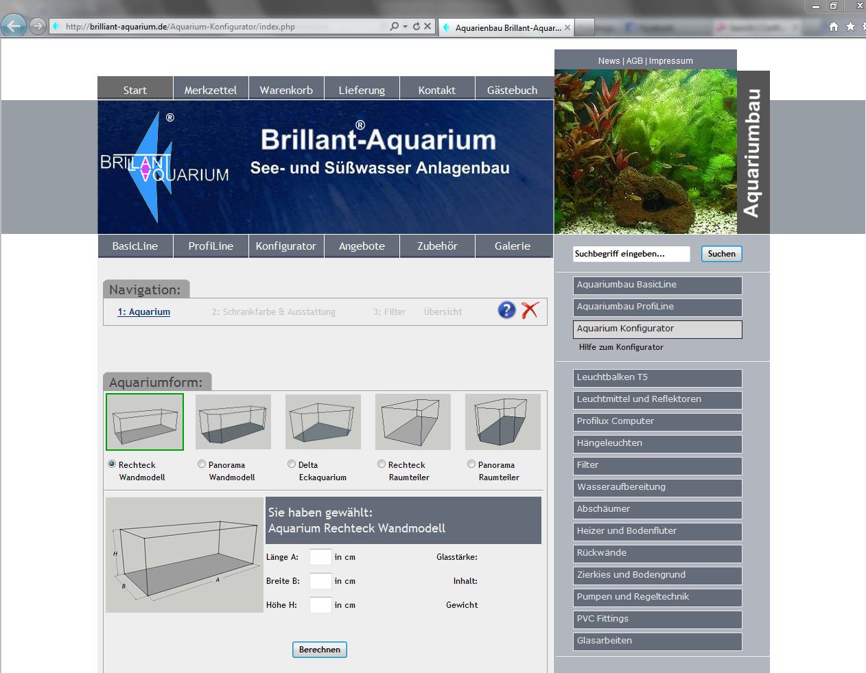 Brillant-Aquarium  Configurator Database