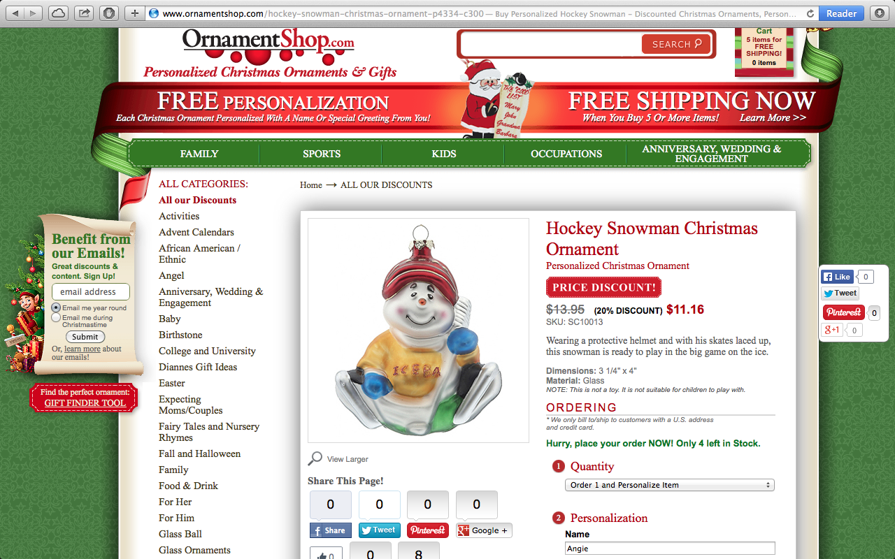 Ornamentshop Configurator Database