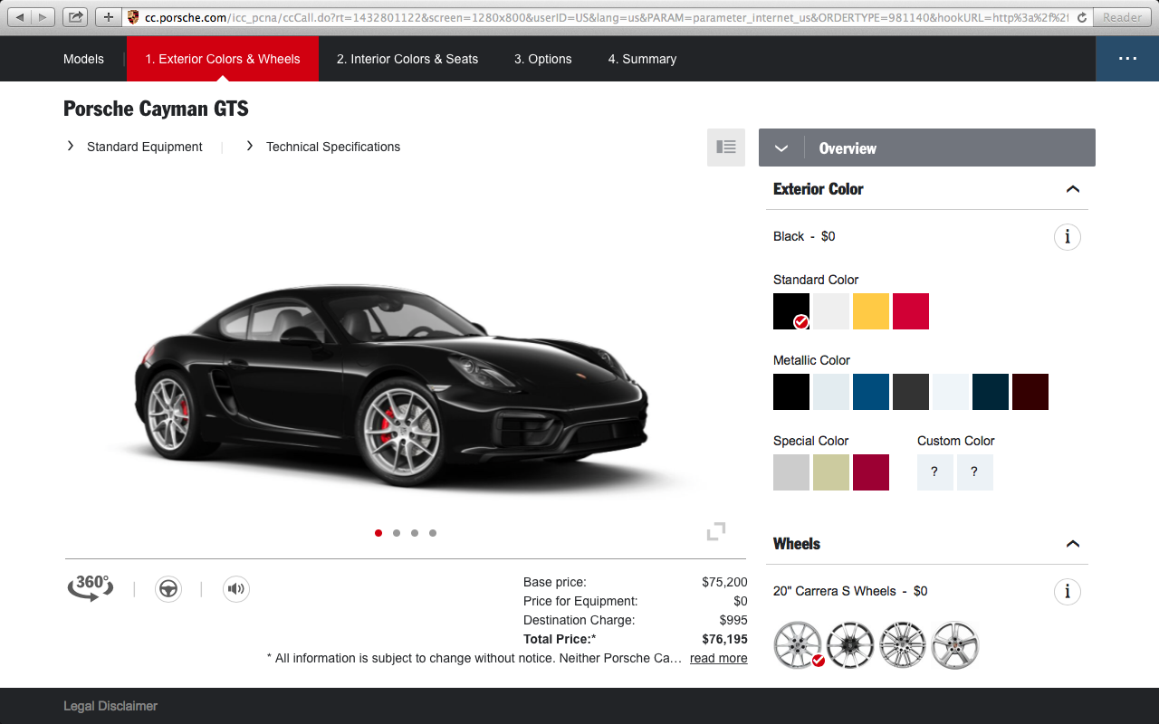 Model Overview  Porsche Car Configurator