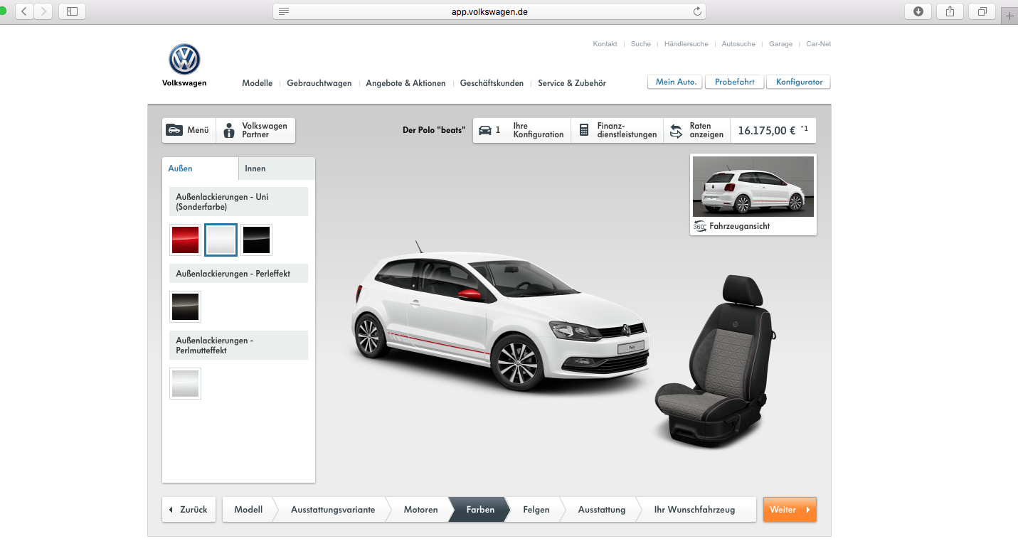 Volkswagen germany configurator