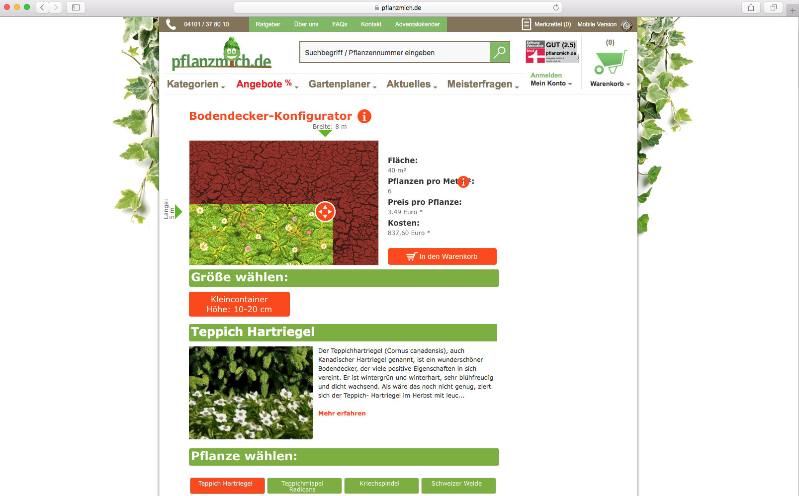 Pflanzmich Configurator Database