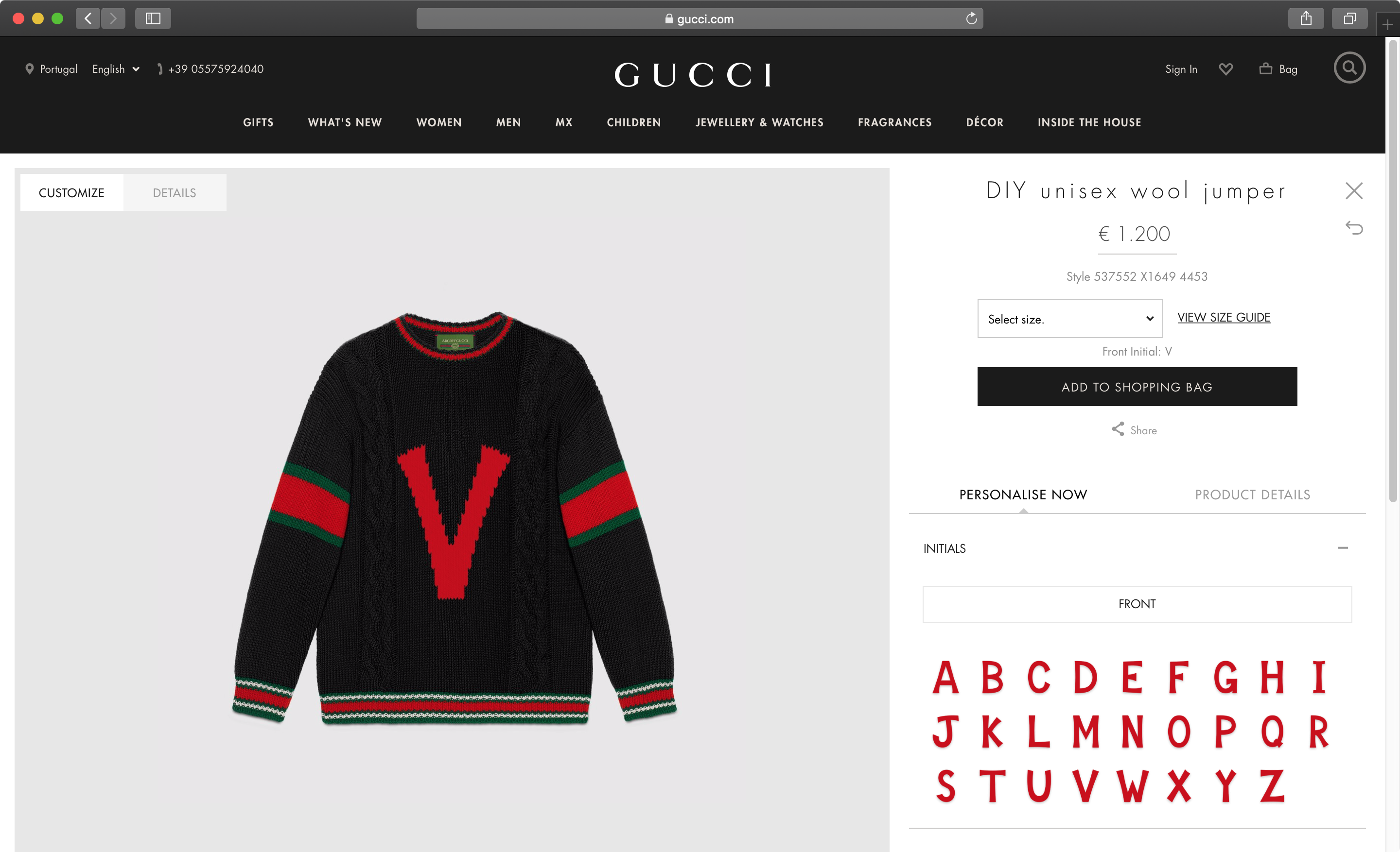 Gucci | Configurator Database