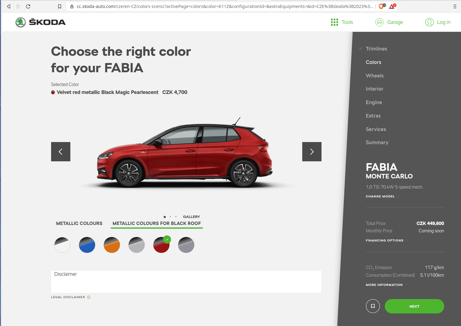 Skoda CZ Configurator Database