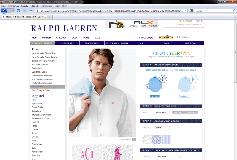 Ralph Lauren Configurator Database