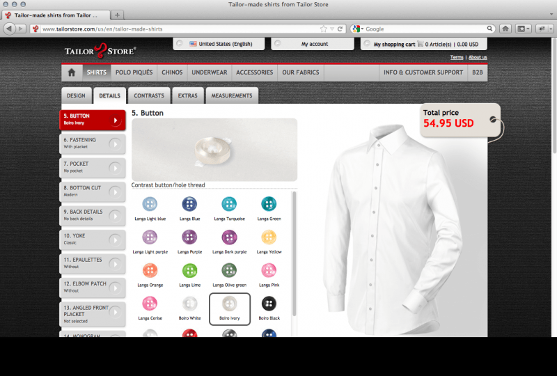 Tailor sale store shirts