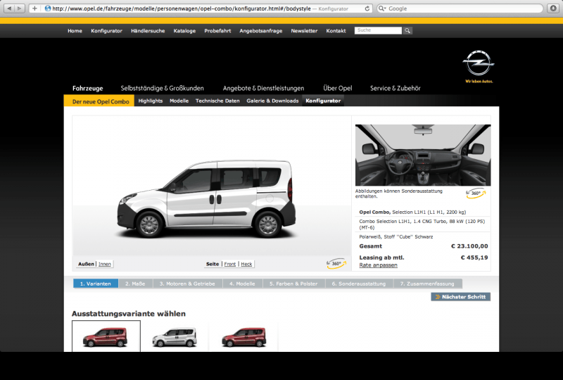 Adam Opel Configurator Database
