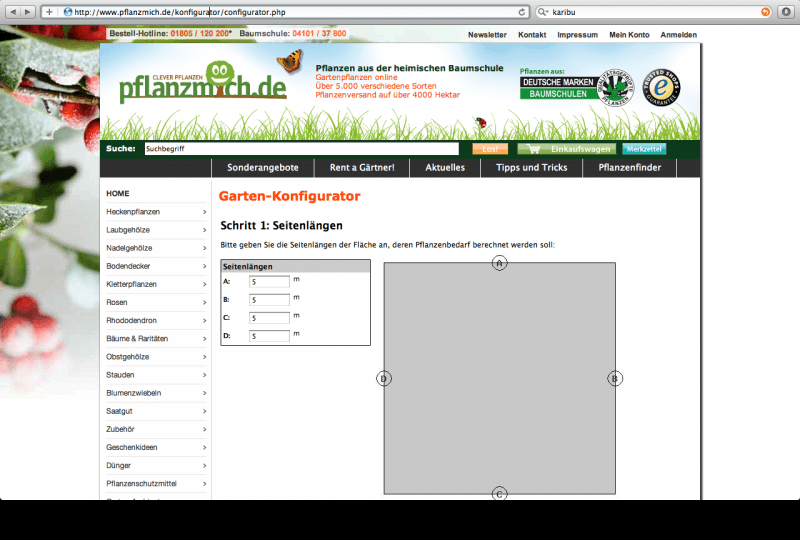 Pflanzmich Configurator Database
