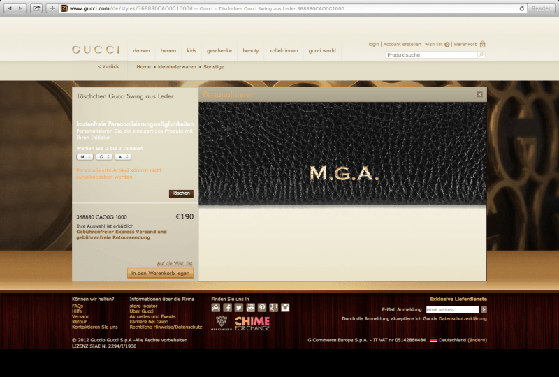 Gucci's Web Page