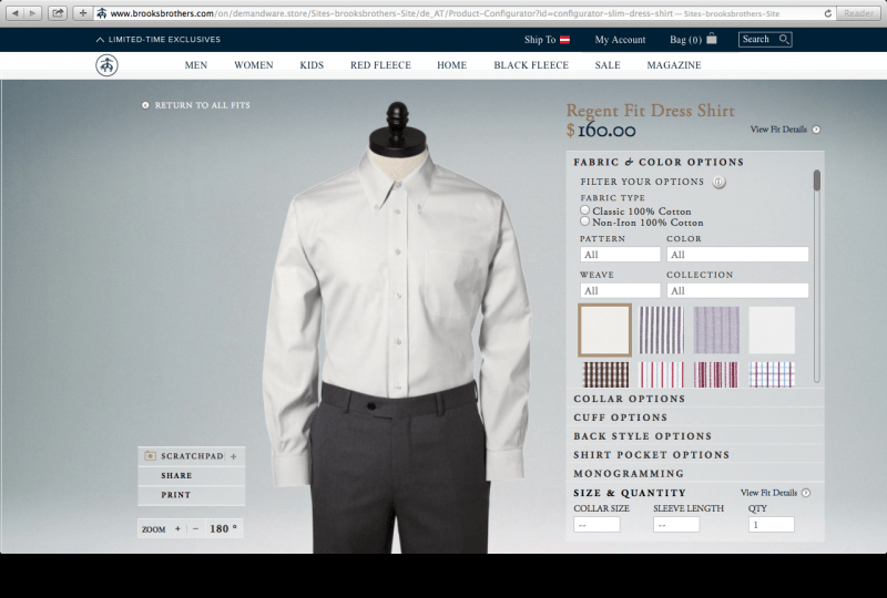 Brooks Brothers | Configurator Database
