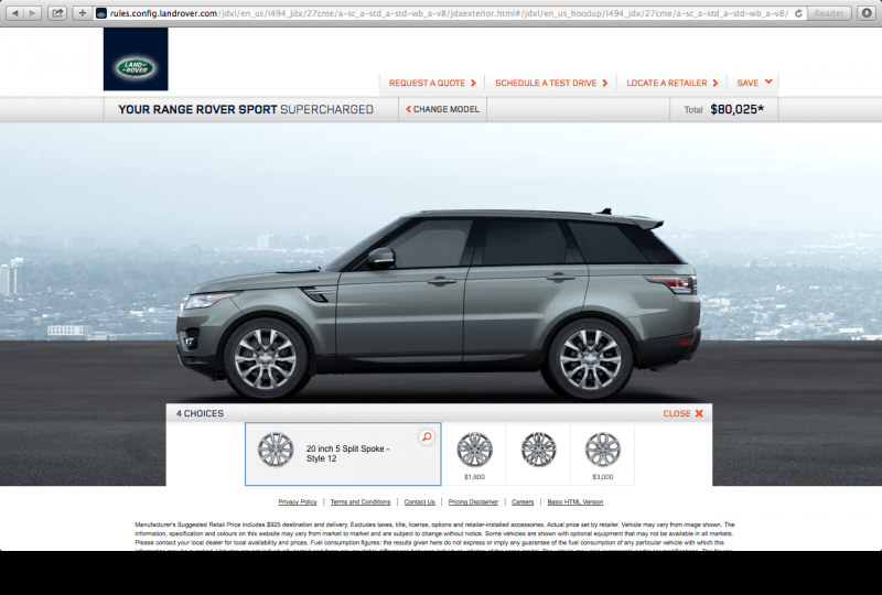 Range 2025 rover configurator