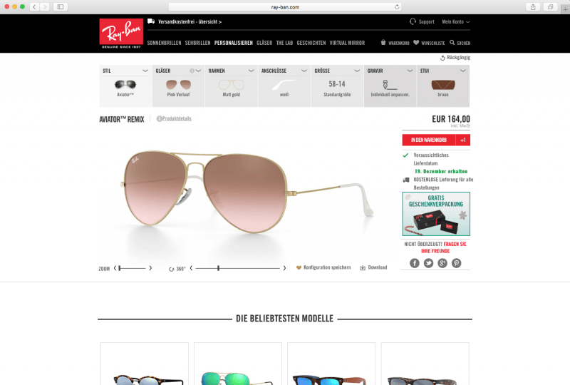 Ray Ban Remix Configurator Database