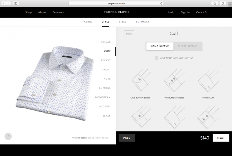 Proper Cloth | Configurator Database