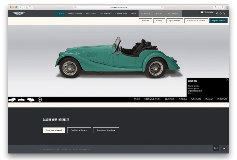 Morgan Motor Configurator Database