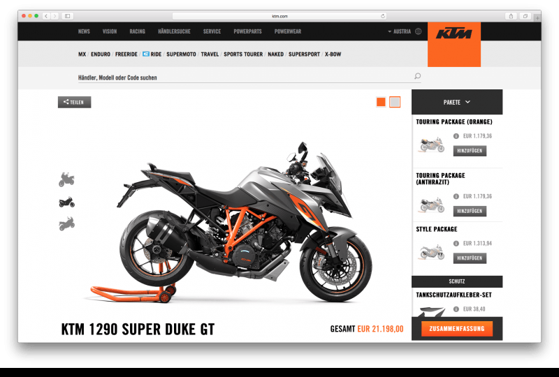 KTM Configurator