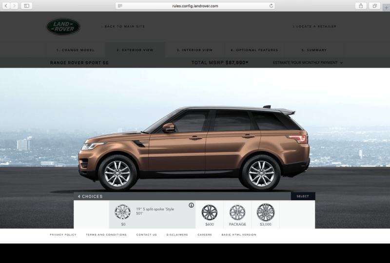 Land Rover Configurator Database
