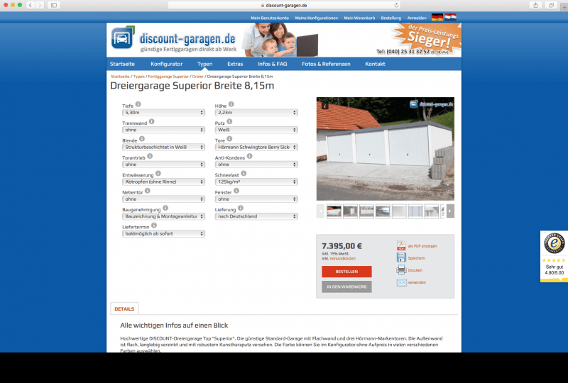 Discount Garagen De Configurator Database