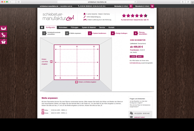 schiebetuermanufaktur Configurator Database