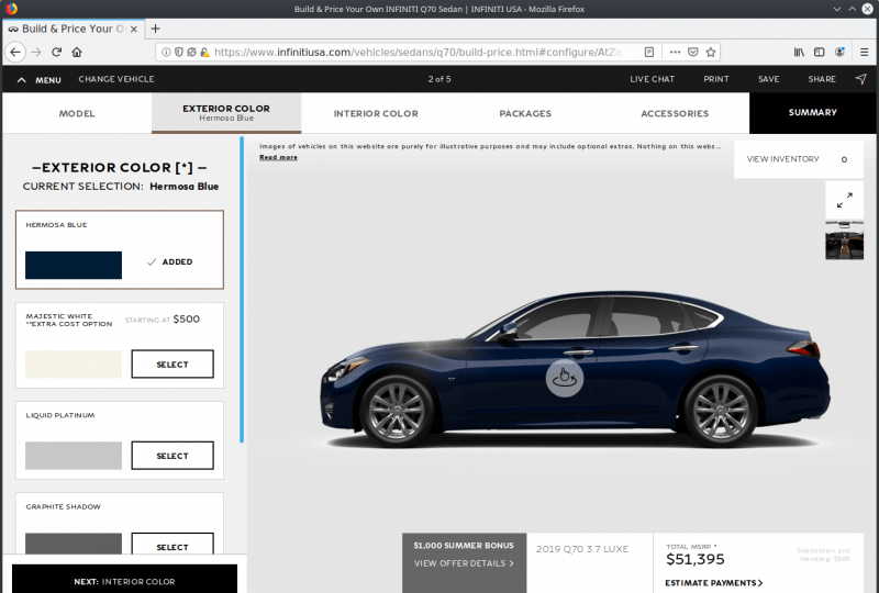 Infiniti Usa Configurator Database